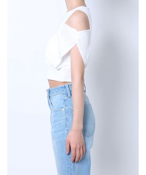 GYDA（ジェイダ）の「リブカシュクールニットTOPS（ニット/セーター・レディース・ブラック/オフホワイト・FREE）」の10枚目の写真