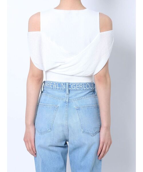 GYDA（ジェイダ）の「リブカシュクールニットTOPS（ニット/セーター・レディース・ブラック/オフホワイト・FREE）」の9枚目の写真