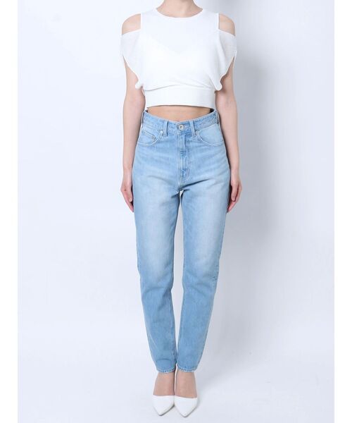 GYDA（ジェイダ）の「リブカシュクールニットTOPS（ニット/セーター・レディース・ブラック/オフホワイト・FREE）」の5枚目の写真