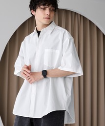 MONO-MART | ワイドリラックスレギュラーカラーS/Sシャツ(シャツ/ブラウス)