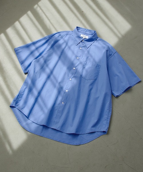 MONO-MART（モノマート）の「ワイドリラックスレギュラーカラーS/Sシャツ（シャツ/ブラウス・メンズ・ブラック/ブルー/ベージュ/ホワイト/ライトグレー/ブルー系/ベージュ系/グリーン系/ブラック系1/チャコールグレー/グレー系1/ブルー系2・L/M）」の18枚目の写真