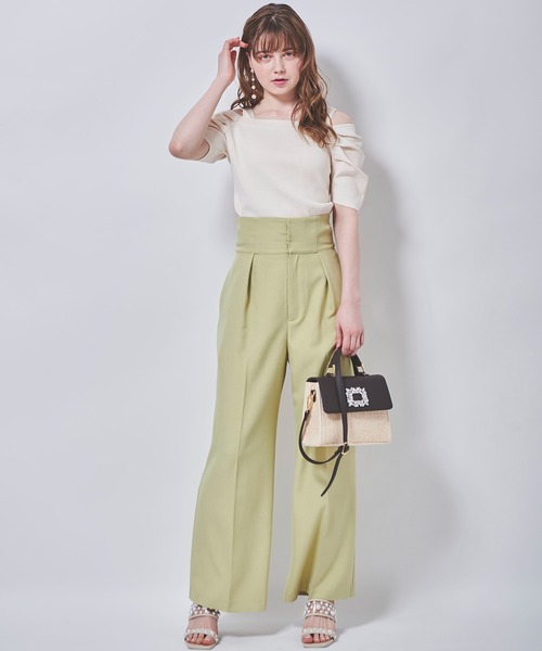 31 Sons de mode（トランテアン　ソン　ドゥ　モード）の「クロスベルトワイドパンツ（その他パンツ・レディース・ブラック/ピンク/ライトグリーン・36/38）」の8枚目の写真