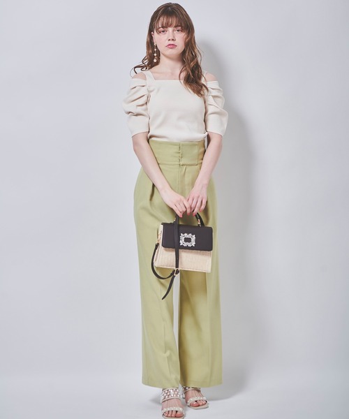 31 Sons de mode（トランテアン　ソン　ドゥ　モード）の「クロスベルトワイドパンツ（その他パンツ・レディース・ブラック/ピンク/ライトグリーン・36/38）」の9枚目の写真