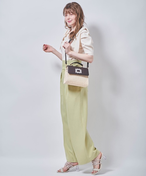 31 Sons de mode（トランテアン　ソン　ドゥ　モード）の「クロスベルトワイドパンツ（その他パンツ・レディース・ブラック/ピンク/ライトグリーン・36/38）」の10枚目の写真