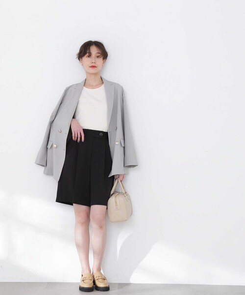 N.（N. Natural Beauty Basic）（エヌエヌナチュラルビューティーベーシック）の「◆２タックショートパンツ（その他パンツ・レディース・ベージュ/ブラック・MEDIUM）」の19枚目の写真
