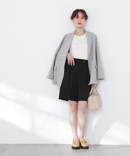 N.（N. Natural Beauty Basic）（エヌエヌナチュラルビューティーベーシック）の「◆２タックショートパンツ（その他パンツ・レディース・ベージュ/ブラック・MEDIUM）」の6枚目の写真