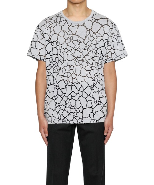 JOHN LAWRENCE SULLIVAN メッシュ 切替 半袖 Tシャツ SNAKE PRINT T-SHIRT