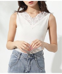 CHILLE | 前後2WAY幅広レースキャミソール(キャミソール)