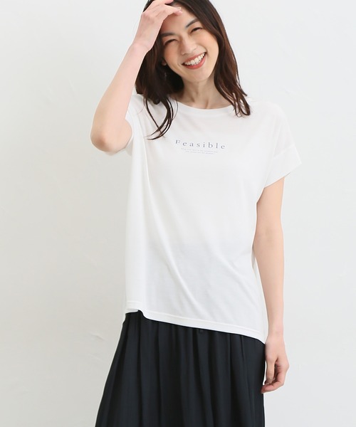 Honeys(ハニーズ)の「汗シミ軽減ロゴTシャツ(Tシャツ/カットソー・レディース・オフホワイト/ピンク/ブラック/グレイッシュベージュ/ミント・S/M/L/LL)」の16枚目の写真