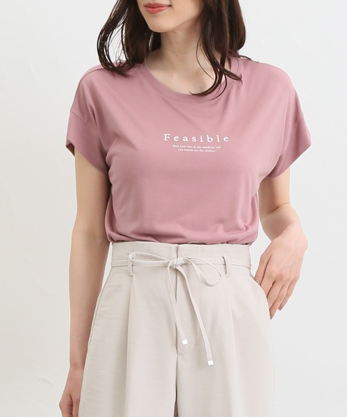 Honeys(ハニーズ)の「汗シミ軽減ロゴTシャツ(Tシャツ/カットソー・レディース・オフホワイト/ピンク/ブラック/グレイッシュベージュ/ミント・S/M/L/LL)」の7枚目の写真