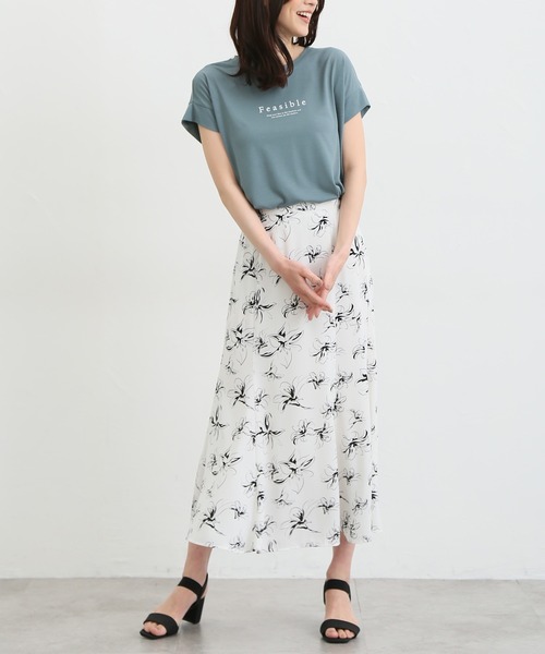 Honeys(ハニーズ)の「汗シミ軽減ロゴTシャツ(Tシャツ/カットソー・レディース・オフホワイト/ピンク/ブラック/グレイッシュベージュ/ミント・S/M/L/LL)」の12枚目の写真