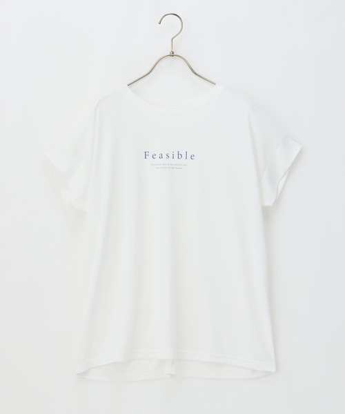Honeys(ハニーズ)の「汗シミ軽減ロゴTシャツ(Tシャツ/カットソー・レディース・オフホワイト/ピンク/ブラック/グレイッシュベージュ/ミント・S/M/L/LL)」の18枚目の写真