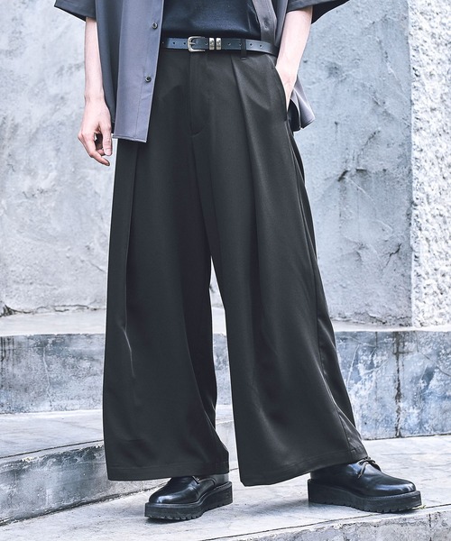 おだ 綾トロミ タックスリムストレートスラックス MONO-MART│MONO