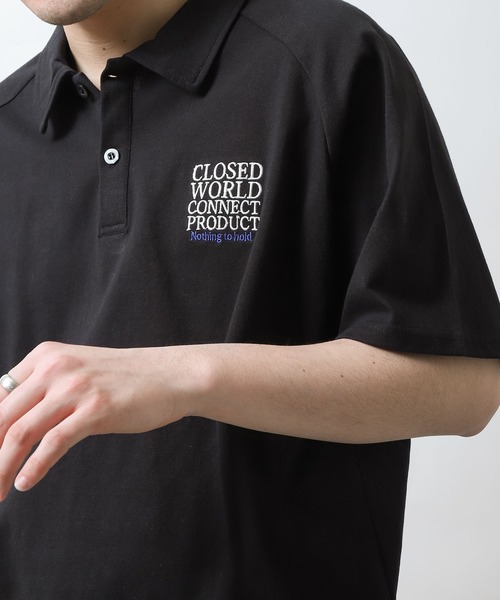 ZIP FIVE（ジップファイブ）の「【ZIP FIVE】オーバーサイズラグラン半袖ポロTシャツ/胸ロゴ刺繍/ラグラン袖（ポロシャツ・メンズ・ブラック/ホワイト×ブラック/ホワイト×グリーン/チャコールグレー×ブラック/グリーン/ホワイト・X-LARGE/MEDIUM/LARGE）」の21枚目の写真