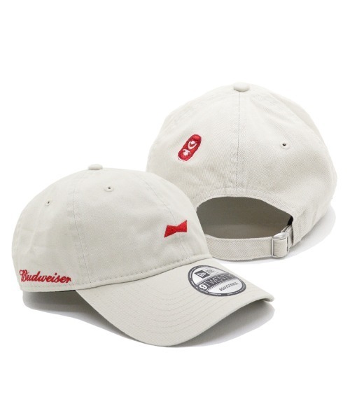 NEW ERA(ニューエラ)の「【NEW ERA】9TWENTY Budweiser バドワイザー ボウタイロゴ(キャップ・メンズ・ベージュ系その他/ダークグリーン/ブラック/ストーン・FREE)」の2枚目の写真