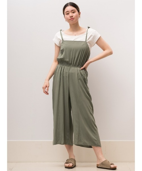 GAP(ギャップ)の「ワイド キャミソール ジャンプスーツ(サロペット/オーバーオール・レディース・ブラック/カーキ・S/XS/L/M/XXS)」の13枚目の写真