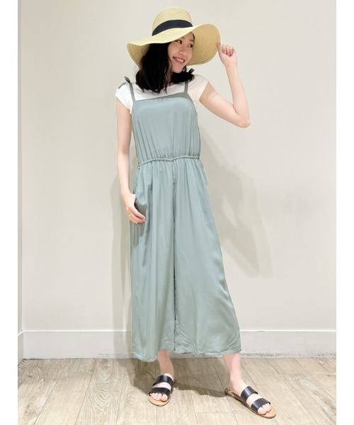 GAP(ギャップ)の「ワイド キャミソール ジャンプスーツ(サロペット/オーバーオール・レディース・ブラック/カーキ・S/XS/L/M/XXS)」の11枚目の写真
