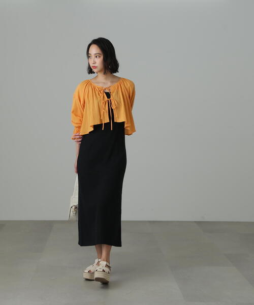 FREE'S MART（フリーズマート）の「◆カップ付リブカットソーナローキャミワンピース（ワンピース・レディース・ベージュ/ブラック・MEDIUM/SMALL）」の22枚目の写真