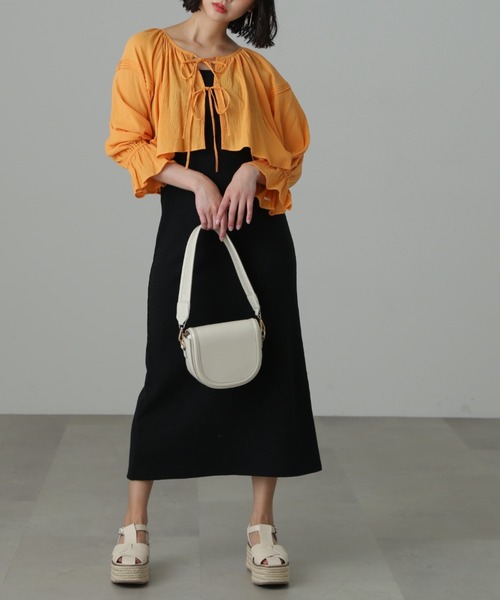 FREE'S MART（フリーズマート）の「◆カップ付リブカットソーナローキャミワンピース（ワンピース・レディース・ベージュ/ブラック・MEDIUM/SMALL）」の10枚目の写真