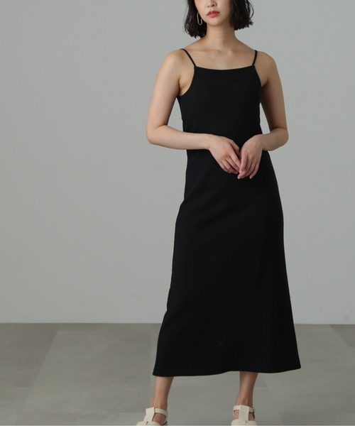 FREE'S MART（フリーズマート）の「◆カップ付リブカットソーナローキャミワンピース（ワンピース・レディース・ベージュ/ブラック・MEDIUM/SMALL）」の12枚目の写真