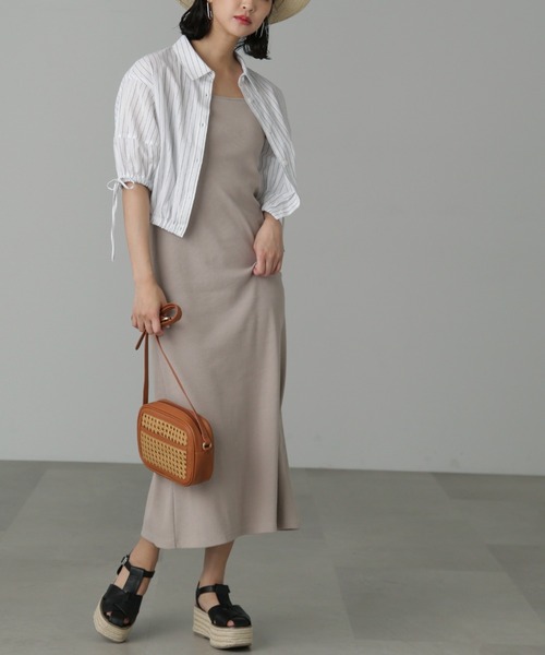 FREE'S MART（フリーズマート）の「◆カップ付リブカットソーナローキャミワンピース（ワンピース・レディース・ベージュ/ブラック・MEDIUM/SMALL）」の15枚目の写真