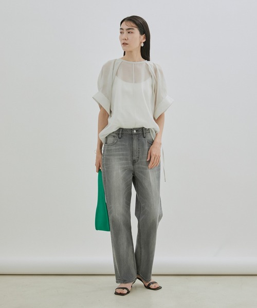 サロン アダムエロペ シャツ シアーストリングカフスパフスリーブブラウス SALON adam et rope'（サロン アダム エ ロペ）の「シアー