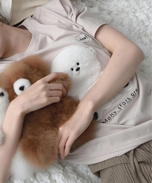 AS KNOW AS plus（アズノゥアズプラス）の「〇ふわふわアニマルTシャツ（Tシャツ/カットソー・レディース・ホワイト系2/ブラック系2/ベージュ系2/ネイビー系2/ブラック系3/ブルー系3/ホワイト系3/ベージュ系3/ホワイト系4/ブラック系4/ブルー系4/ラベンダー/ブラック系5/アイボリー系5/ホワイト系5/ブルー系5/アイボリー系6/ブルー系6/ホワイト系6/ブラック系6/ブラック系7/ブルー系7/ホワイト系7/グリーン系7/ブルー系8/ネイビー系8/ブラック系8/ホワイト系8/ホワイト系9/ブラック系9/ブルー系9/アイボリー系9/ネイビー系/ブラック系/ブルー系/ホワイト系・FREE）」の19枚目の写真