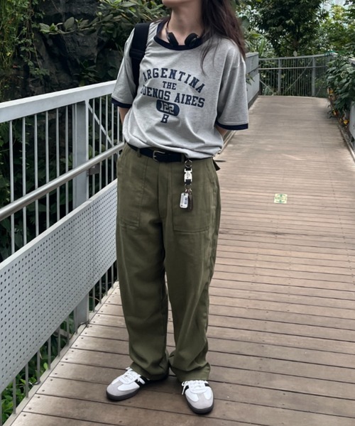 BROKEN BASE(ブロークンベース)の「ロゴプリントリンガーT(Tシャツ/カットソー・メンズ・オフホワイト/杢グレー・MEDIUM/LARGE)」の8枚目の写真