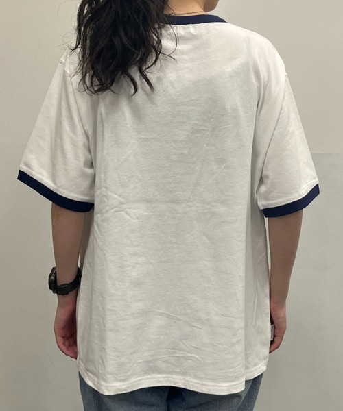 BROKEN BASE(ブロークンベース)の「ロゴプリントリンガーT(Tシャツ/カットソー・メンズ・オフホワイト/杢グレー・MEDIUM/LARGE)」の7枚目の写真