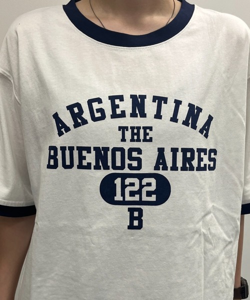 BROKEN BASE(ブロークンベース)の「ロゴプリントリンガーT(Tシャツ/カットソー・メンズ・オフホワイト/杢グレー・MEDIUM/LARGE)」の15枚目の写真