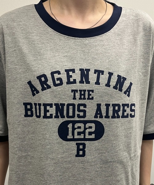 BROKEN BASE(ブロークンベース)の「ロゴプリントリンガーT(Tシャツ/カットソー・メンズ・オフホワイト/杢グレー・MEDIUM/LARGE)」の14枚目の写真