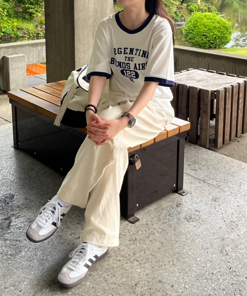 BROKEN BASE(ブロークンベース)の「ロゴプリントリンガーT(Tシャツ/カットソー・メンズ・オフホワイト/杢グレー・MEDIUM/LARGE)」の17枚目の写真