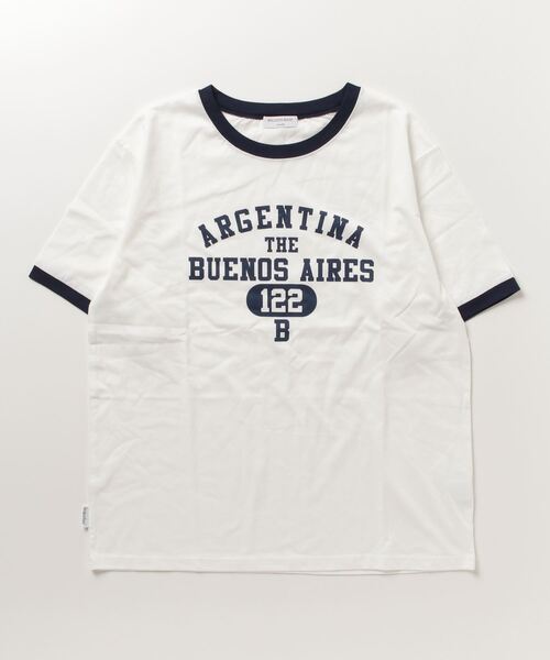 BROKEN BASE(ブロークンベース)の「ロゴプリントリンガーT(Tシャツ/カットソー・メンズ・オフホワイト/杢グレー・MEDIUM/LARGE)」の5枚目の写真