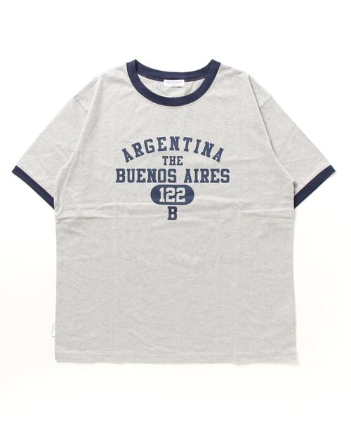 BROKEN BASE(ブロークンベース)の「ロゴプリントリンガーT(Tシャツ/カットソー・メンズ・オフホワイト/杢グレー・MEDIUM/LARGE)」の13枚目の写真