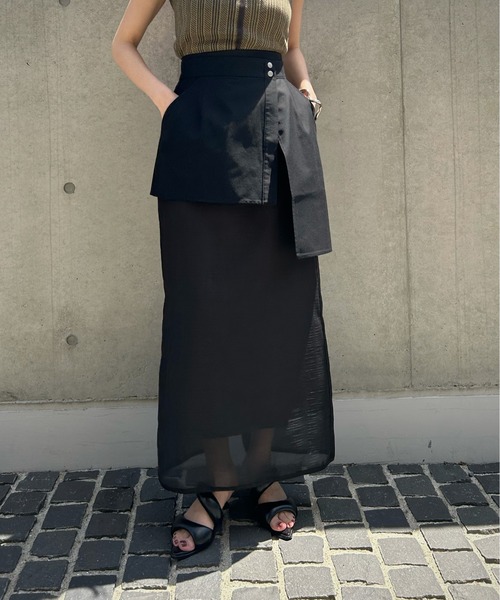 &g'aime(アンジェム)の「【&g’aime】レイヤードミニスカート(スカート・レディース・グレイッシュベージュ/ブラック・FREE)」の10枚目の写真