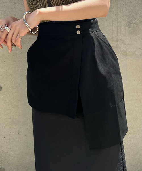 &g'aime(アンジェム)の「【&g’aime】レイヤードミニスカート(スカート・レディース・グレイッシュベージュ/ブラック・FREE)」の6枚目の写真