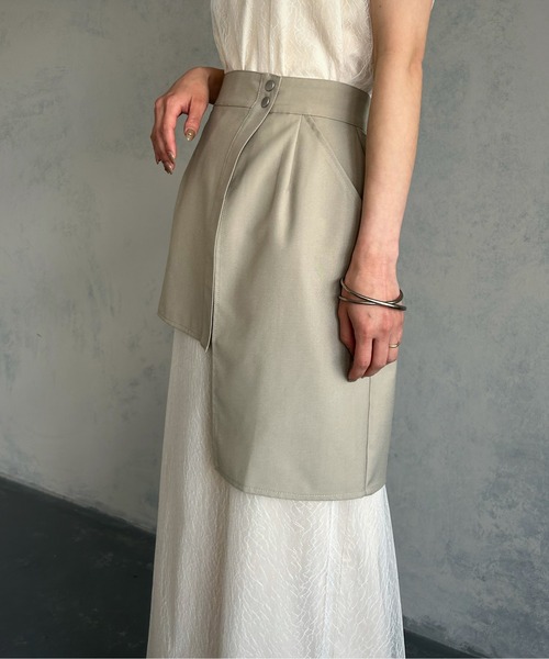 &g'aime(アンジェム)の「【&g’aime】レイヤードミニスカート(スカート・レディース・グレイッシュベージュ/ブラック・FREE)」の5枚目の写真