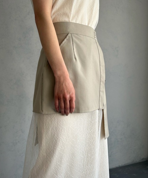 &g'aime(アンジェム)の「【&g’aime】レイヤードミニスカート(スカート・レディース・グレイッシュベージュ/ブラック・FREE)」の19枚目の写真