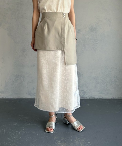 &g'aime(アンジェム)の「【&g’aime】レイヤードミニスカート(スカート・レディース・グレイッシュベージュ/ブラック・FREE)」の7枚目の写真