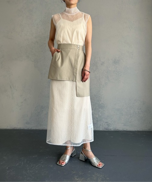 &g'aime(アンジェム)の「【&g’aime】レイヤードミニスカート(スカート・レディース・グレイッシュベージュ/ブラック・FREE)」の4枚目の写真