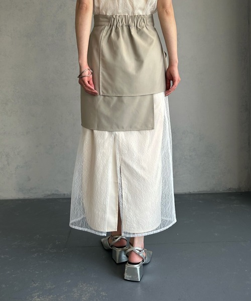 &g'aime(アンジェム)の「【&g’aime】レイヤードミニスカート(スカート・レディース・グレイッシュベージュ/ブラック・FREE)」の16枚目の写真