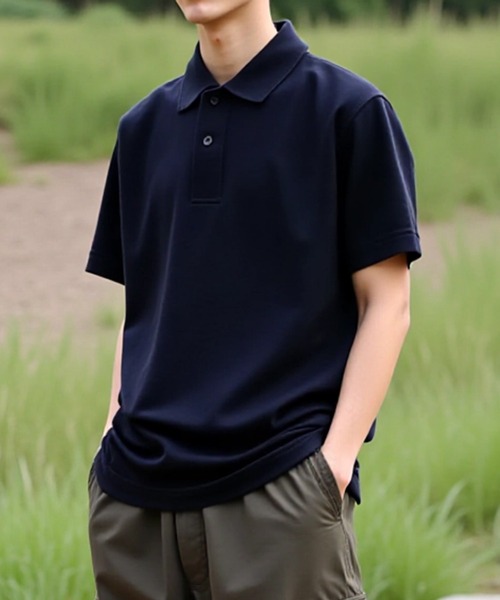 United Athle（ユナイテッドアスレ）の「【United Athle】seed stitch polo-shirt / シードステッチ 鹿の子 ポロシャツ UVカット ゴルフ ウォーキング 2020（ポロシャツ・メンズ・アイボリー/チャコールグレー/レッド/グリーン/ホワイト/イエロー/オリーブ/サンドベージュ/ブラック/ネイビー/ベビーピンク/ライトグレー/インディゴブルー/ダークグレー/コバルトブルー/バーガンディー/ライトブルー/ターコイズブルー・L/M/XL/S）」の11枚目の写真