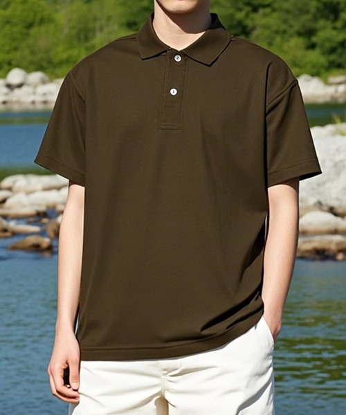 United Athle（ユナイテッドアスレ）の「【United Athle】seed stitch polo-shirt / シードステッチ 鹿の子 ポロシャツ UVカット ゴルフ ウォーキング 2020（ポロシャツ・メンズ・アイボリー/チャコールグレー/レッド/グリーン/ホワイト/イエロー/オリーブ/サンドベージュ/ブラック/ネイビー/ベビーピンク/ライトグレー/インディゴブルー/ダークグレー/コバルトブルー/バーガンディー/ライトブルー/ターコイズブルー・L/M/XL/S）」の8枚目の写真