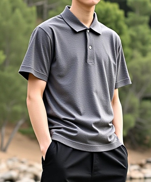 United Athle（ユナイテッドアスレ）の「【United Athle】seed stitch polo-shirt / シードステッチ 鹿の子 ポロシャツ UVカット ゴルフ ウォーキング 2020（ポロシャツ・メンズ・アイボリー/チャコールグレー/レッド/グリーン/ホワイト/イエロー/オリーブ/サンドベージュ/ブラック/ネイビー/ベビーピンク/ライトグレー/インディゴブルー/ダークグレー/コバルトブルー/バーガンディー/ライトブルー/ターコイズブルー・L/M/XL/S）」の4枚目の写真