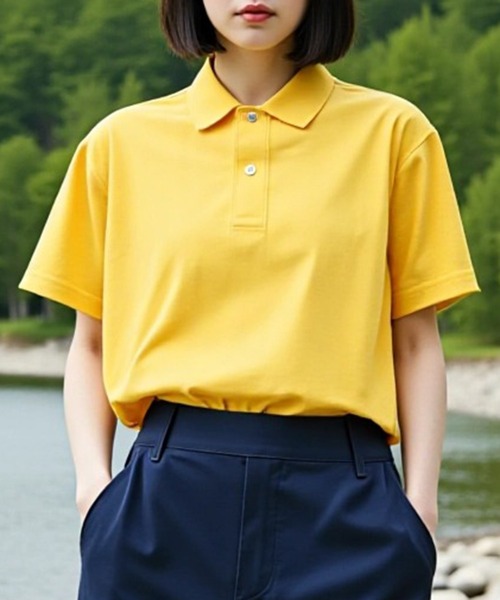 United Athle（ユナイテッドアスレ）の「【United Athle】seed stitch polo-shirt / シードステッチ 鹿の子 ポロシャツ UVカット ゴルフ ウォーキング 2020（ポロシャツ・メンズ・アイボリー/チャコールグレー/レッド/グリーン/ホワイト/イエロー/オリーブ/サンドベージュ/ブラック/ネイビー/ベビーピンク/ライトグレー/インディゴブルー/ダークグレー/コバルトブルー/バーガンディー/ライトブルー/ターコイズブルー・L/M/XL/S）」の15枚目の写真