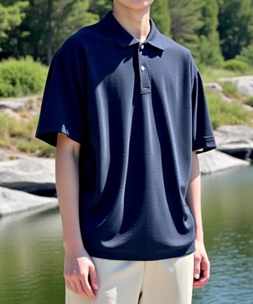 United Athle（ユナイテッドアスレ）の「【United Athle】seed stitch polo-shirt / シードステッチ 鹿の子 ポロシャツ UVカット ゴルフ ウォーキング 2020（ポロシャツ・メンズ・アイボリー/チャコールグレー/レッド/グリーン/ホワイト/イエロー/オリーブ/サンドベージュ/ブラック/ネイビー/ベビーピンク/ライトグレー/インディゴブルー/ダークグレー/コバルトブルー/バーガンディー/ライトブルー/ターコイズブルー・L/M/XL/S）」の13枚目の写真