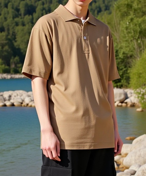 United Athle（ユナイテッドアスレ）の「【United Athle】seed stitch polo-shirt / シードステッチ 鹿の子 ポロシャツ UVカット ゴルフ ウォーキング 2020（ポロシャツ・メンズ・アイボリー/チャコールグレー/レッド/グリーン/ホワイト/イエロー/オリーブ/サンドベージュ/ブラック/ネイビー/ベビーピンク/ライトグレー/インディゴブルー/ダークグレー/コバルトブルー/バーガンディー/ライトブルー/ターコイズブルー・L/M/XL/S）」の7枚目の写真