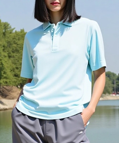 United Athle（ユナイテッドアスレ）の「【United Athle】seed stitch polo-shirt / シードステッチ 鹿の子 ポロシャツ UVカット ゴルフ ウォーキング 2020（ポロシャツ・メンズ・アイボリー/チャコールグレー/レッド/グリーン/ホワイト/イエロー/オリーブ/サンドベージュ/ブラック/ネイビー/ベビーピンク/ライトグレー/インディゴブルー/ダークグレー/コバルトブルー/バーガンディー/ライトブルー/ターコイズブルー・L/M/XL/S）」の10枚目の写真