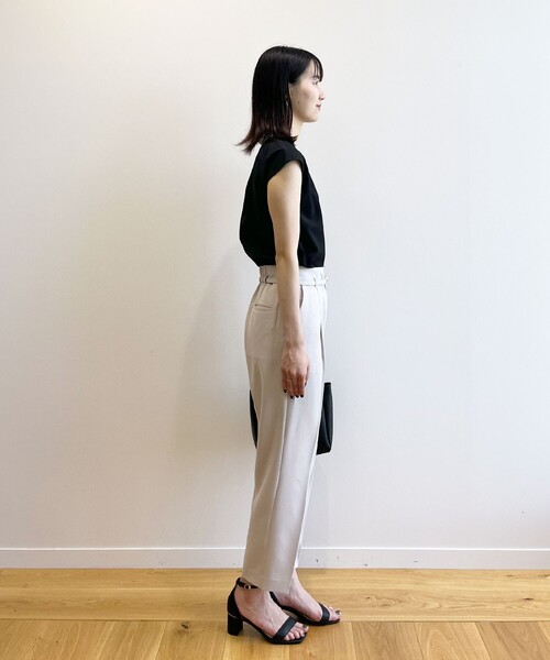 index（インデックス）の「◆リネンタッチ センタープレステーパードパンツ【イージーケア/洗濯機洗い可】（その他パンツ・レディース・ブラウン系/ライトグレー/ライトブルー/ブラック・34/36/38/40/42）」の13枚目の写真