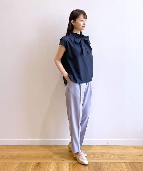 index（インデックス）の「◆リネンタッチ センタープレステーパードパンツ【イージーケア/洗濯機洗い可】（その他パンツ・レディース・ブラウン系/ライトグレー/ライトブルー/ブラック・34/36/38/40/42）」の15枚目の写真